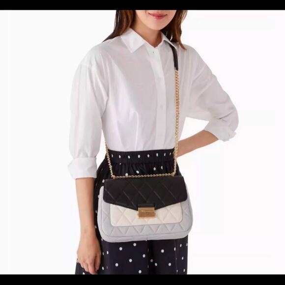 NWT Kate Spade ♠️ CAREY Colorblock Quilted Leather Bag #KA762 - Picture 2 of 6